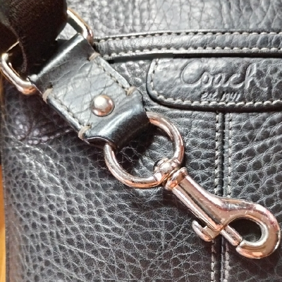 Coach Black Leather Men's Messenger Bag Rehab Condition - Picture 4 of 7